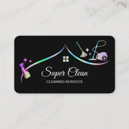 Tarjeta De Visita Casa de limpieza de empleadas domésticas Holografí