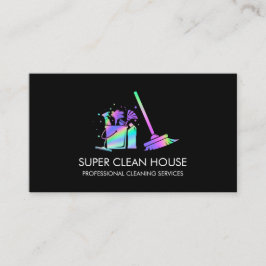 Tarjeta De Visita Casa de limpieza de empleadas domésticas Sparkling