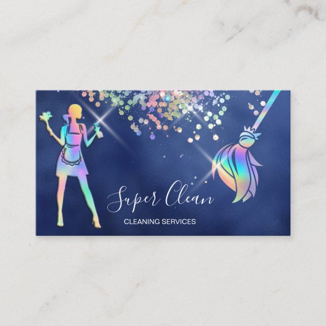 Tarjeta De Visita Casa de limpieza de empleadas domésticas Sparkling (Anverso)