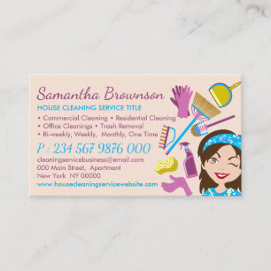 Tarjeta De Visita Casa de Personalizado de la dama de color rosado l