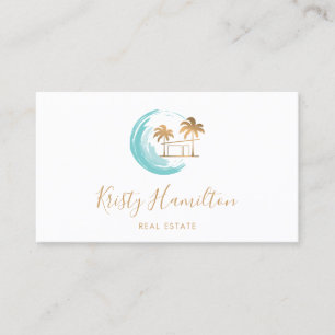 Tarjeta De Visita casa de playa costera inmobiliaria B'N'B