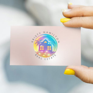 Tarjeta De Visita casa de playa costera inmobiliaria B'N'B