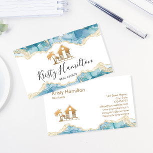 Tarjeta De Visita casa de playa inmobiliaria renting beach bnb