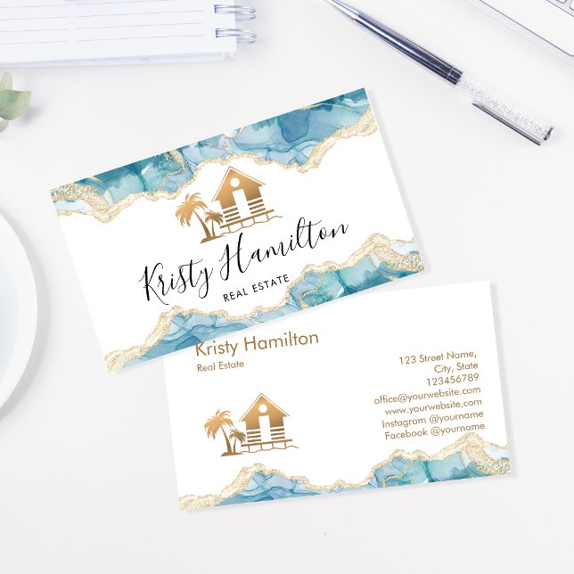 Tarjeta De Visita casa de playa inmobiliaria renting beach bnb (Subido por el creador)