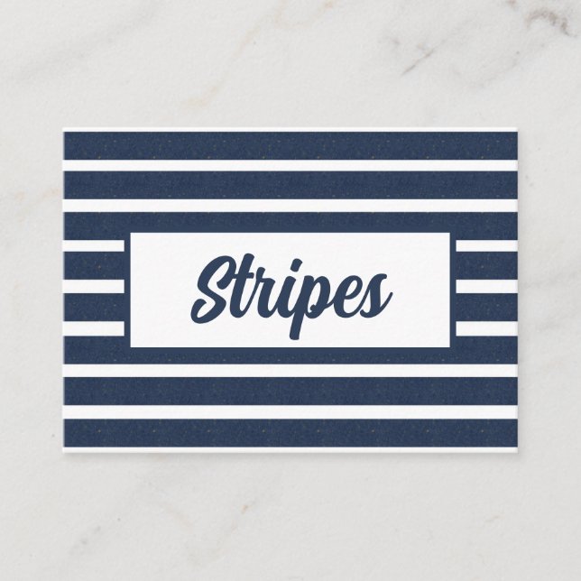 Tarjeta De Visita Casa de playa Navy Blue Stripe (Anverso)