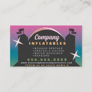Tarjeta De Visita Casa de Rebote Colorida Fiesta de Carnaval de Alqu