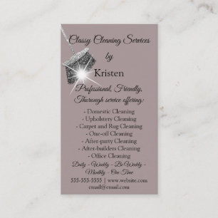 Tarjeta De Visita Casa de servicios de limpieza de clase que mantien