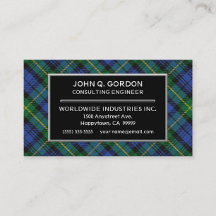 Tarjeta De Visita Casa escocesa de Gordon Clan Tartan Plaid