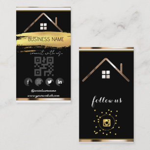 Tarjeta De Visita Casa Inmobiliaria - Medios Sociales Código QR