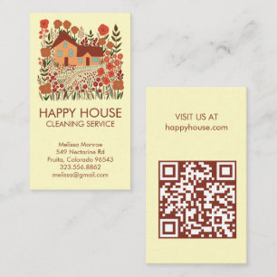 Tarjeta De Visita Casa Limpieza Servicios Hogares Floral Farmhouse