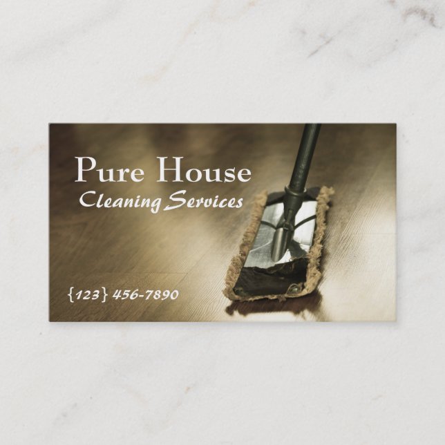 Tarjeta De Visita Casa moderna, empresa de limpieza de oficinas (Anverso)
