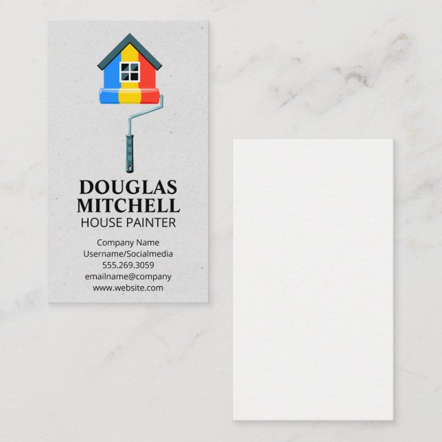 Tarjeta De Visita Casa pintada | Painter Roller (Anverso / Reverso)