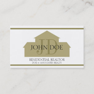Tarjeta De Visita Casa W/W del oro del agente inmobiliario