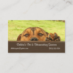 Tarjeta De Visita Casa y Mascota sentando negocios con perro lindo