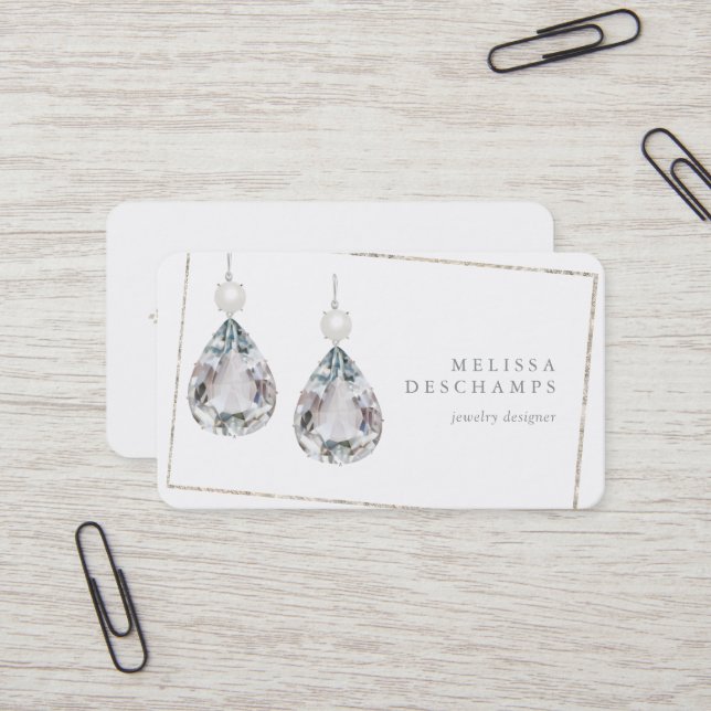 Tarjeta De Visita Casar el pendiente nupcial del diamante de los (Anverso/Reverso In Situ)