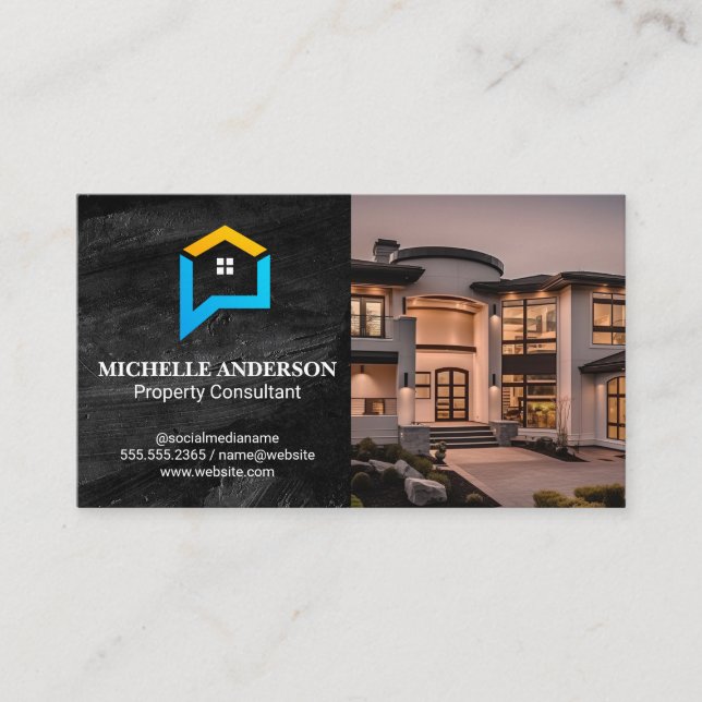 Tarjeta De Visita Casas de lujo | Logotipo inmobiliario (Anverso)