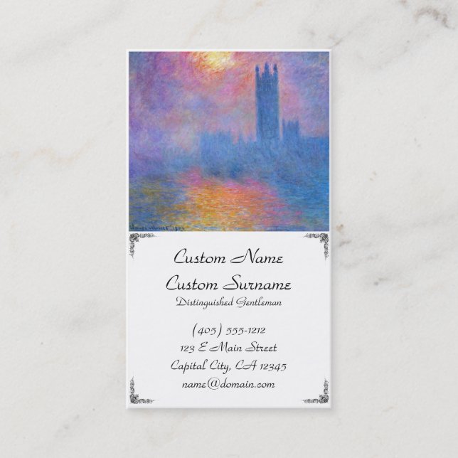 Tarjeta De Visita Casas del parlamento, Londres, Sun que se rompe a (Anverso)