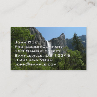 Tarjeta De Visita Cascada Bridalveil en el Parque Nacional Yosemite