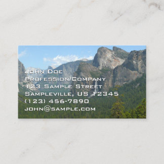 Tarjeta De Visita Cascada Bridalveil y Half Dome en Yosemite