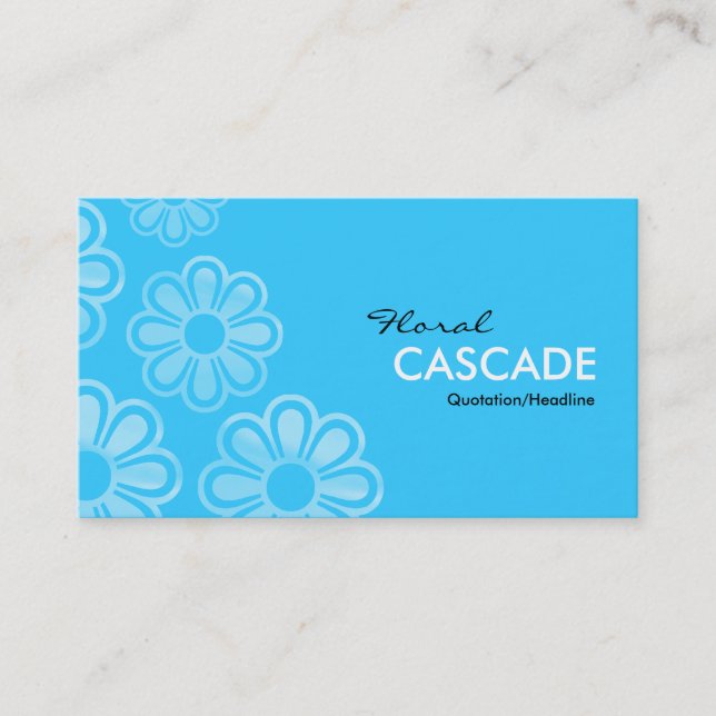 Tarjeta De Visita Cascada floral - azul (33CCFF) (Anverso)