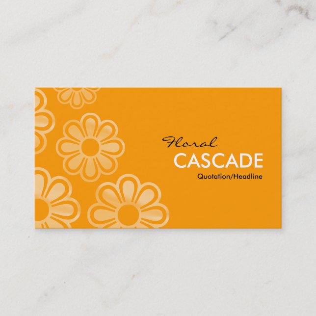 Tarjeta De Visita Cascada floral - Naranja (Anverso)