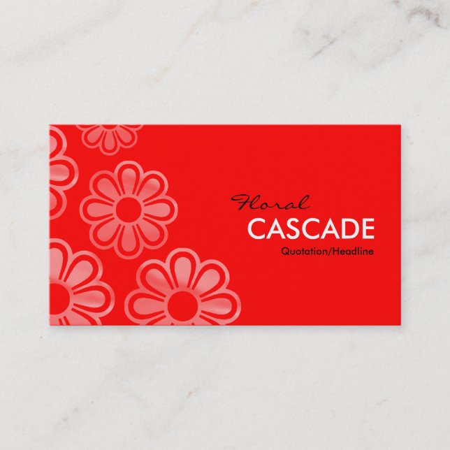 Tarjeta De Visita Cascada floral - Rojo (Anverso)