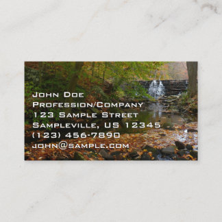 Tarjeta De Visita Cascada otoño y naturaleza de Creek Pennsylvania