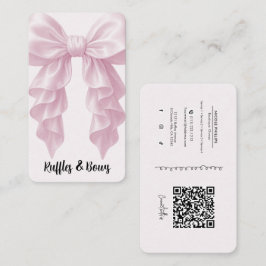 Tarjeta De Visita Cascada Rosa Lazo con Volantes Elegante y Sofistic