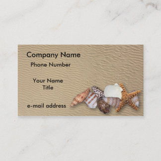 Tarjeta De Visita Cáscaras del mar y playa de Sandy