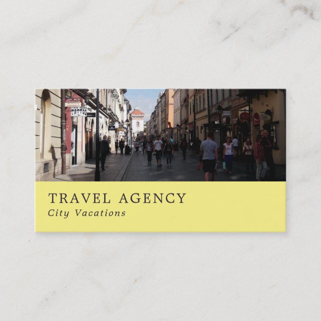 Tarjeta De Visita Casco antiguo de Cracovia, Polonia, agente de viaj (Anverso)
