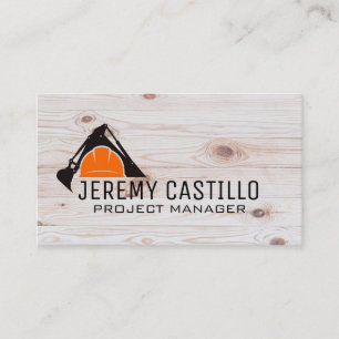 Tarjeta De Visita Casco de Construcción de Excavadora Constructor