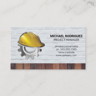 Tarjeta De Visita Casco de Construcción Ladrillos Constructores