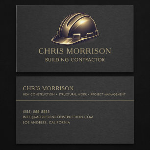 Tarjeta De Visita Casco Duro Profesional Contratista de Obras