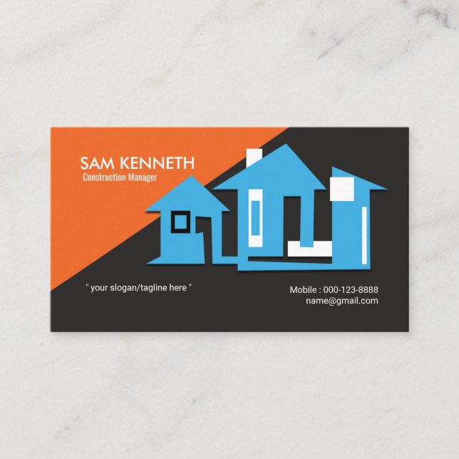 Tarjeta de visita casera animada imponente del (Anverso)
