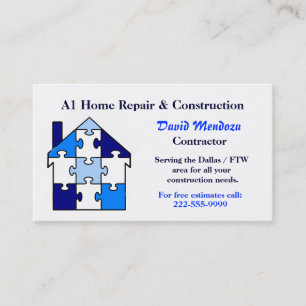 Tarjeta de visita casera de la reparación y de