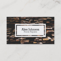 Tarjeta de visita casera de madera de la