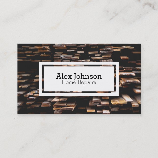 Tarjeta de visita casera de madera de la (Anverso)