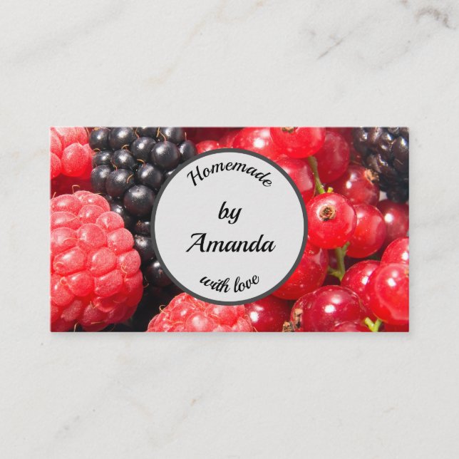 Tarjeta De Visita Casero con personalizable de fotos de fruta de amo (Anverso)