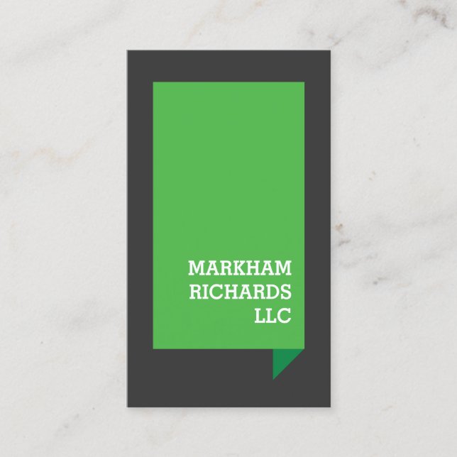 Tarjeta De Visita Casilla 3D verde profesional negrita II (Anverso)