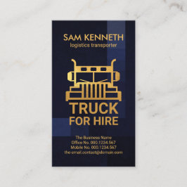 Tarjeta De Visita Casilla Azul Grunge Gold Front Facturador Camión T