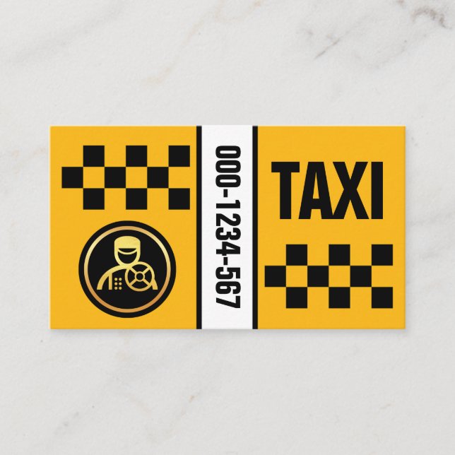 Tarjeta De Visita Casilla de verificación del taxi amarillo (Anverso)