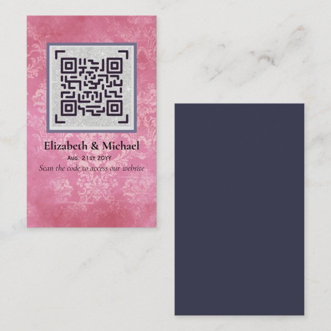 Tarjeta De Visita Casillas de detalles del Boda RSVP de código de ex (Anverso / Reverso)