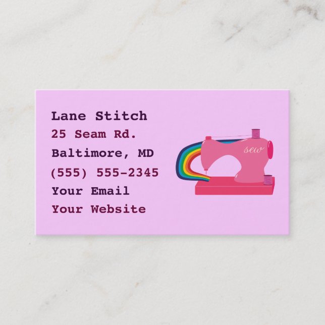 Tarjeta De Visita Casillas de negocios de la máquina de coser del ar (Anverso)