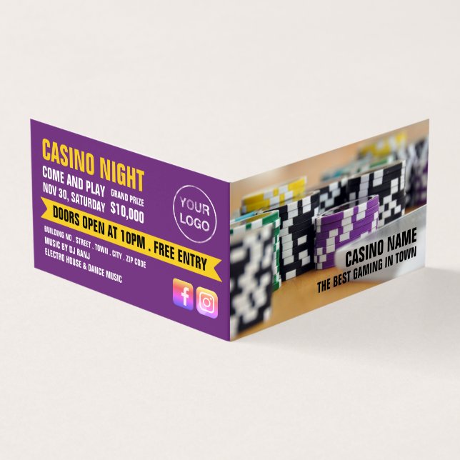 Tarjeta De Visita Casino Chips, Casino Manager Detallado (Exterior)