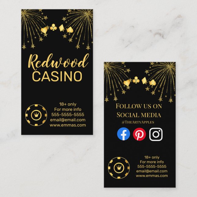 Tarjeta De Visita casino gambling hotel evento fiesta planner (Anverso / Reverso)