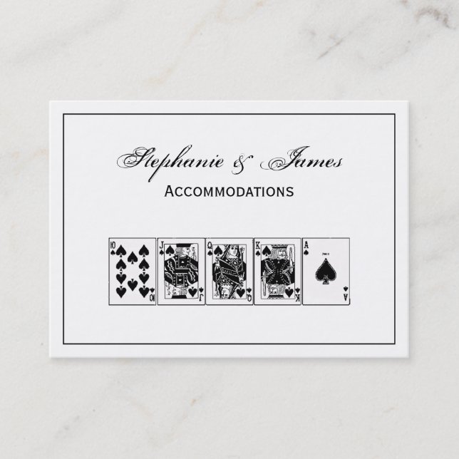 Tarjeta De Visita Casino Night Poker Royal Straight Flush Spades (Anverso)