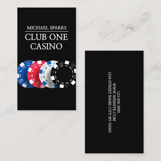 Tarjeta De Visita Casino, Poker, Dealer, Entretenimiento, Magicie (Anverso / Reverso)