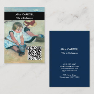 Tarjeta De Visita Cassatt - Niños jugando en la playa - Código QR