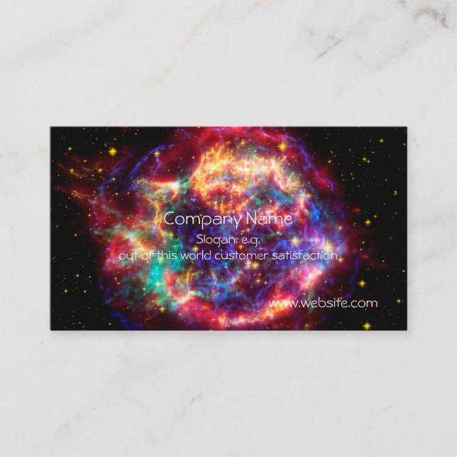 Tarjeta De Visita Cassiopeia, la supernova más joven de las vías (Anverso)