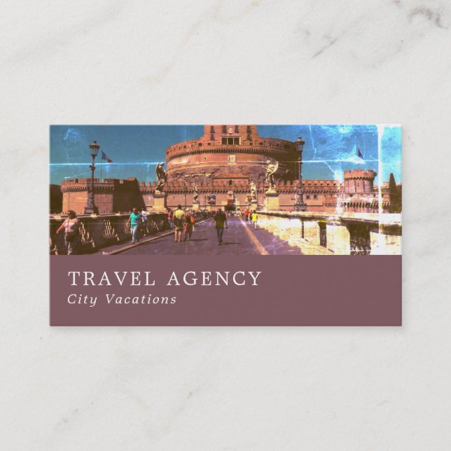 Tarjeta De Visita Castel Sant'Angelo, Roma, Italia, agente de viajes (Anverso)